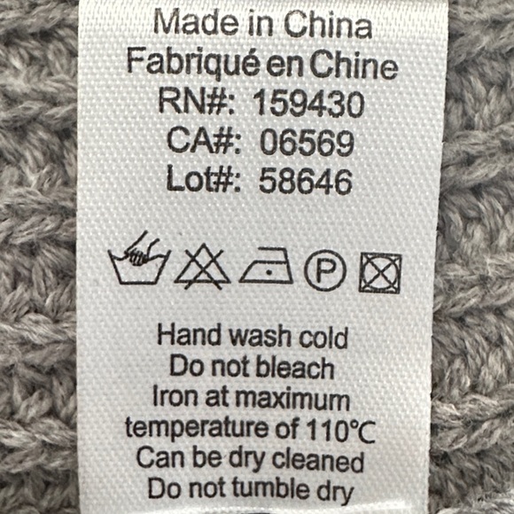 Elan Gray White Wide Striped Quarter Zip Pullover Knit Cowl Neck Sweater Size S - Picture 11 of 11